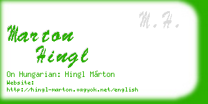 marton hingl business card
