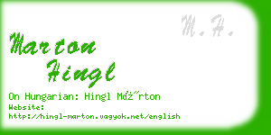 marton hingl business card